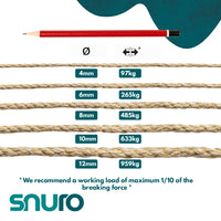 Corde en sisal 8 mm – 50 m – torsadée naturellement – pour chats, animaux et décoration