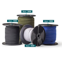 Élastique 6 mm – 100 m – blanc – corde élastique pour filets, transport et bricolage