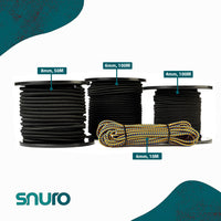 Élastique 8 mm – 50 m – noir – corde élastique pour filets, transport et bricolage