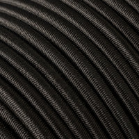 Detailfoto zwart elastisch touw, ronde elastiek