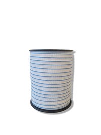 Ruban de clôture électrique haut de gamme FenceTech 20mm – 200 m – 5 conducteurs (3 inox + 2 cuivre) – Faible résistance 0,18 Ω/m – Idéal pour les longues clôtures de chevaux