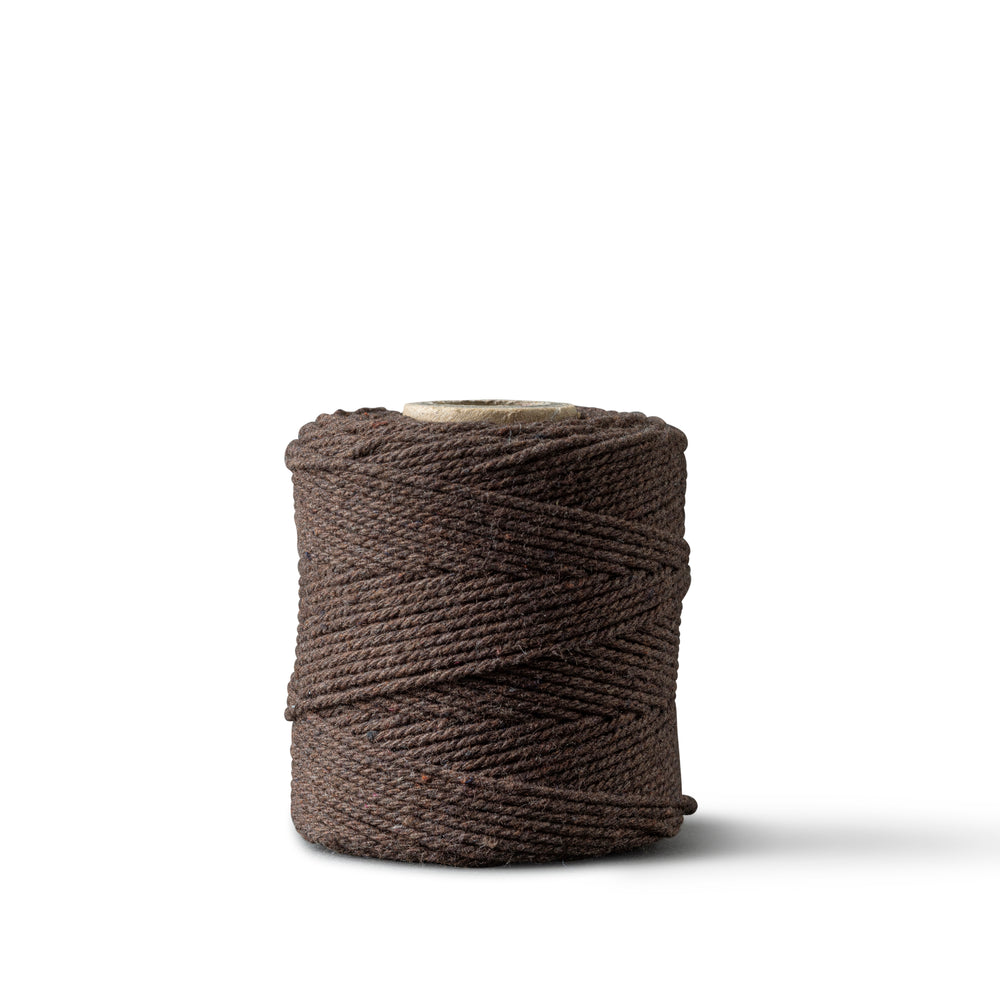 Corde macramé 1 mm – marron chocolat – 65 m – coton recyclé double retors
