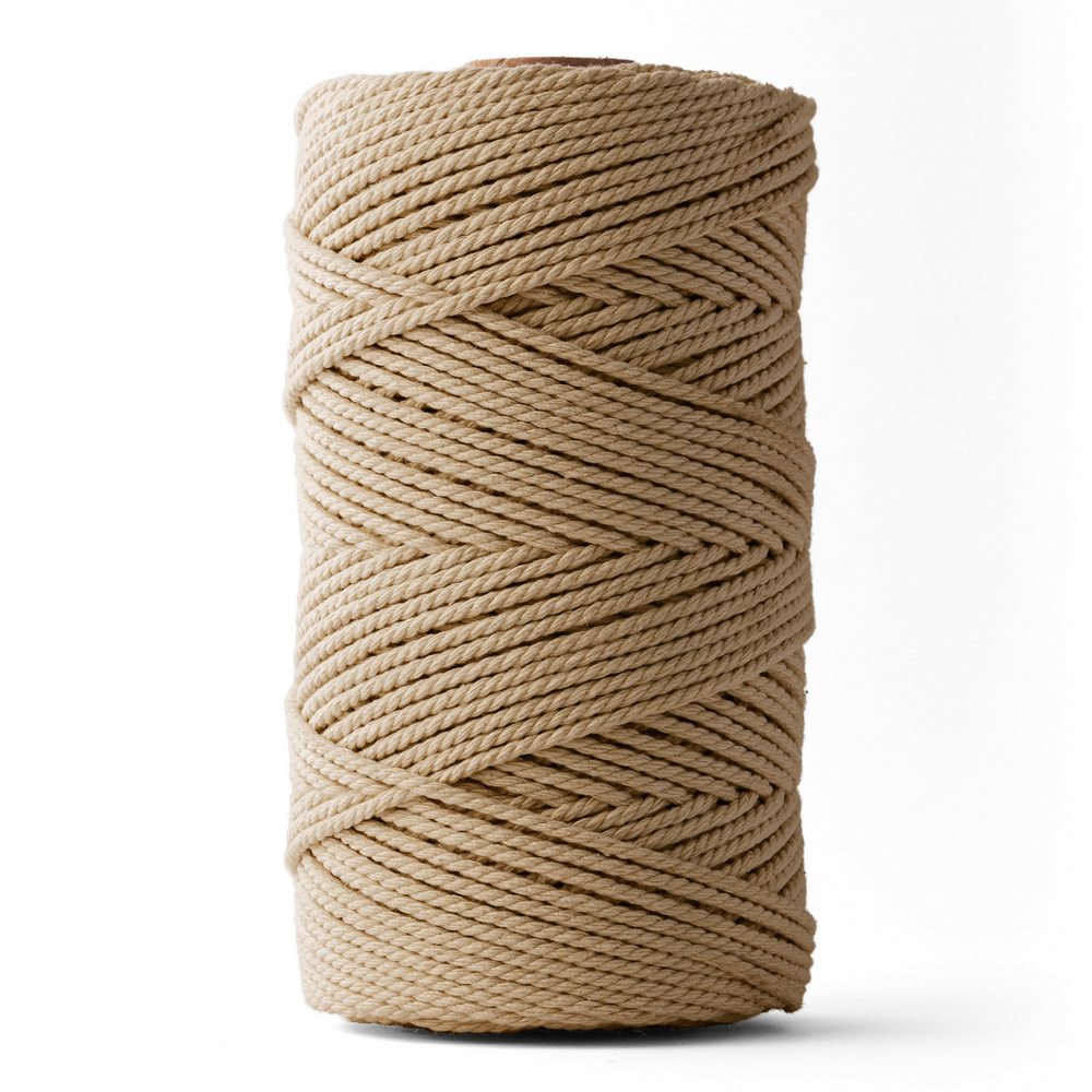 Corde macramé 3 mm – marron – 120 m – coton recyclé double retors