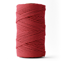 Corde macramé 3 mm – rouge – 120 m – coton recyclé double retors