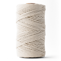 Corde macramé 3 mm – écru – 120 m – coton recyclé double retors