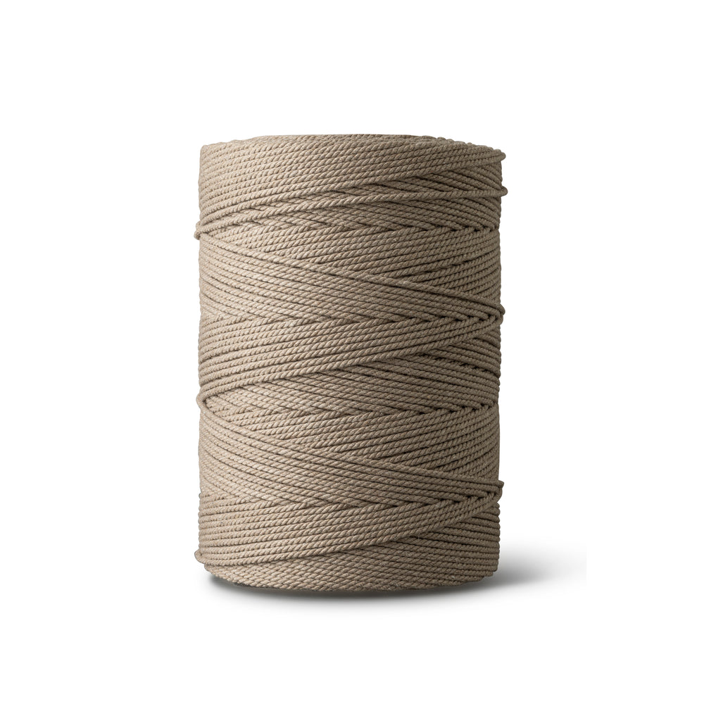 Corde macramé 3 mm – marron – 500 m – coton recyclé double retors