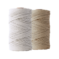 Corde macramé 3 mm – blanc cassé et sable – 2x120 m – coton recyclé double retors