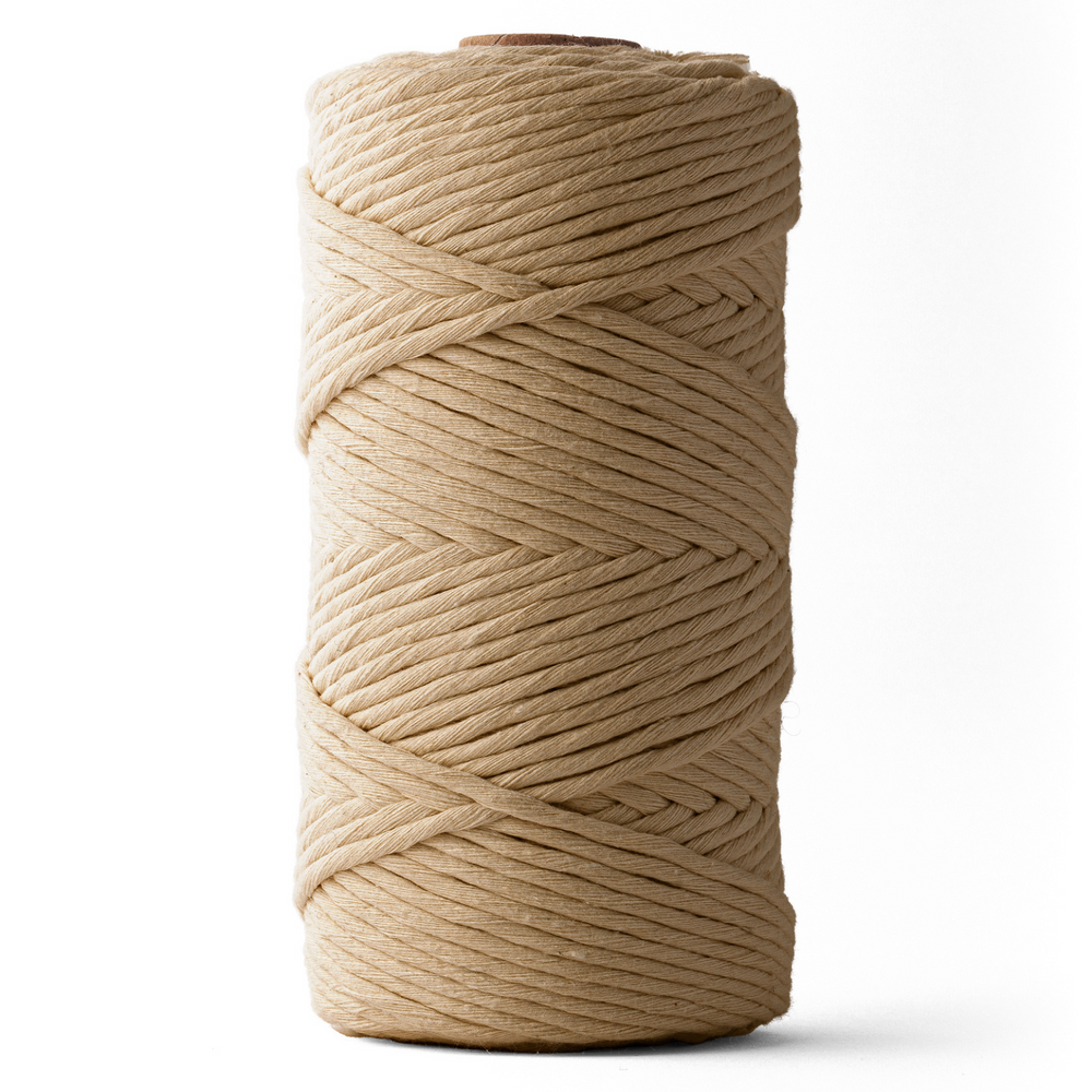 Corde macramé 3 mm – marron – 120 m – coton recyclé simple torsion