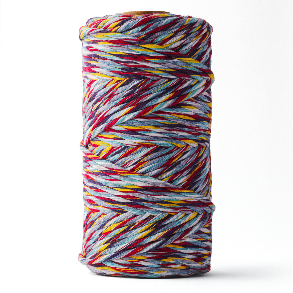 Corde macramé 3 mm – multicolore – 120 m – simple torsion coton recyclé