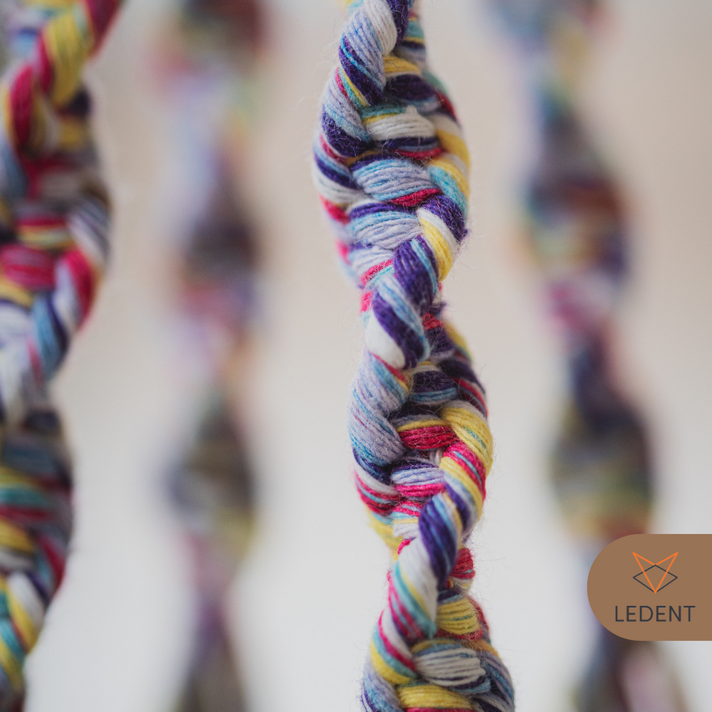 Corde macramé 3 mm – multicolore – 120 m – simple torsion coton recyclé