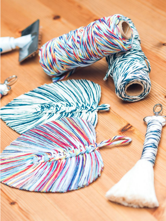 Corde macramé 3 mm – multicolore – 120 m – simple torsion coton recyclé