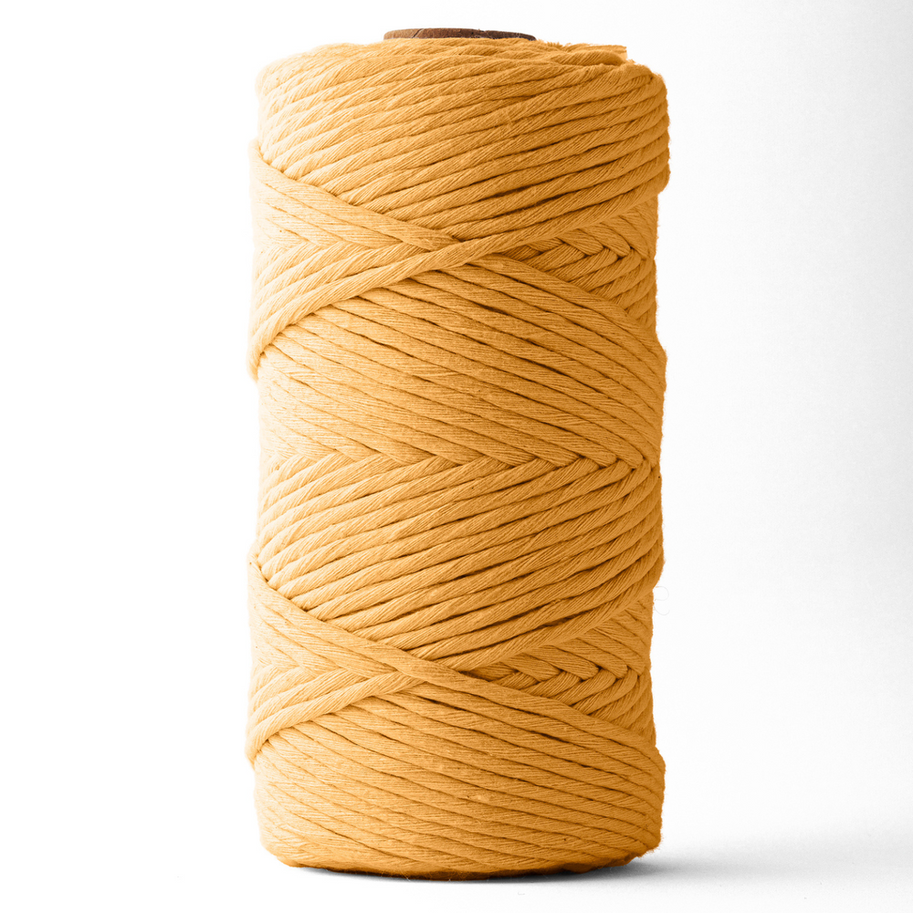 Corde macramé 3 mm – moutarde – 120 m – coton recyclé simple torsion