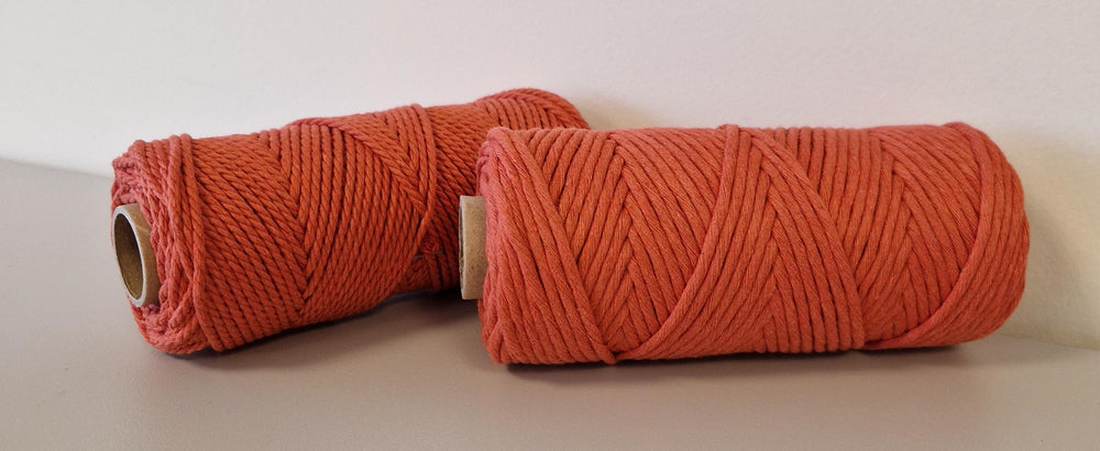 Corde macramé 3 mm – terre cuite – 120 m – coton recyclé simple torsion