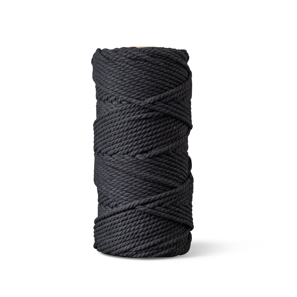 Corde macramé 5 mm – noire – 100 m – coton recyclé double retors