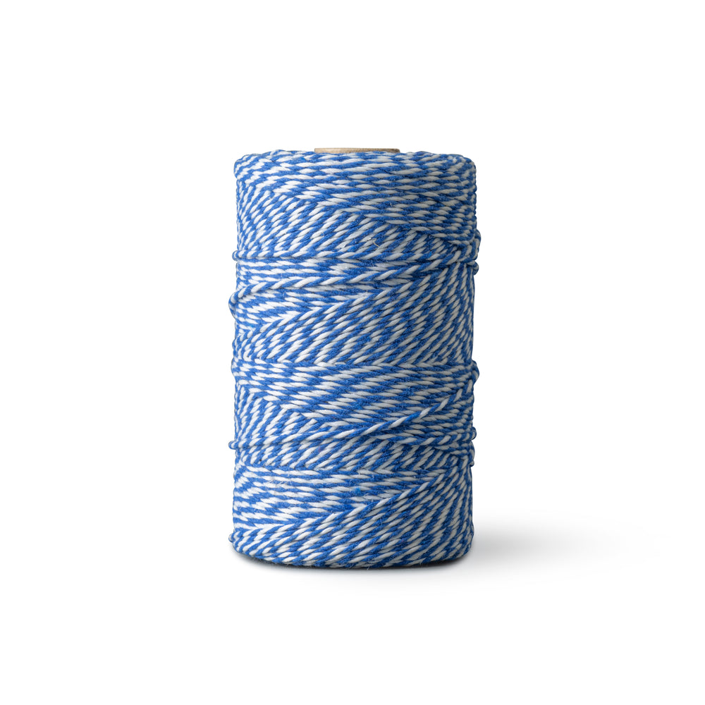 Corde en coton 1,5 mm – bleu/blanc – 265 m – coton recyclé double retors