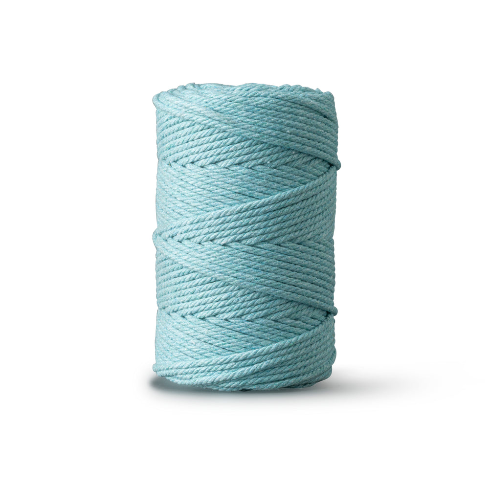 Corde macramé 2 mm – bleu azur – 70 m – coton recyclé double retors