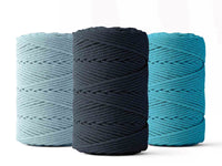 Corde macramé 2 mm – bleu azur – 70 m – coton recyclé double retors