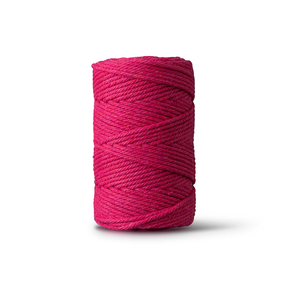 Corde macramé 2 mm – rose foncé – 70 m – coton recyclé double retors