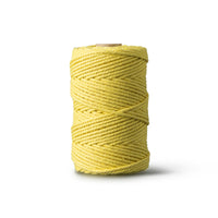 Corde macramé 2 mm – jaune – 70 m – coton recyclé double retors