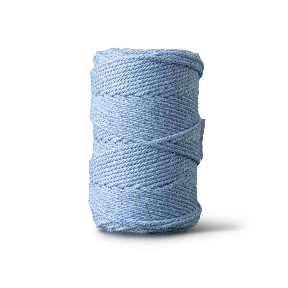 Corde macramé 2 mm – bleu bébé – 70 m – coton recyclé double retors