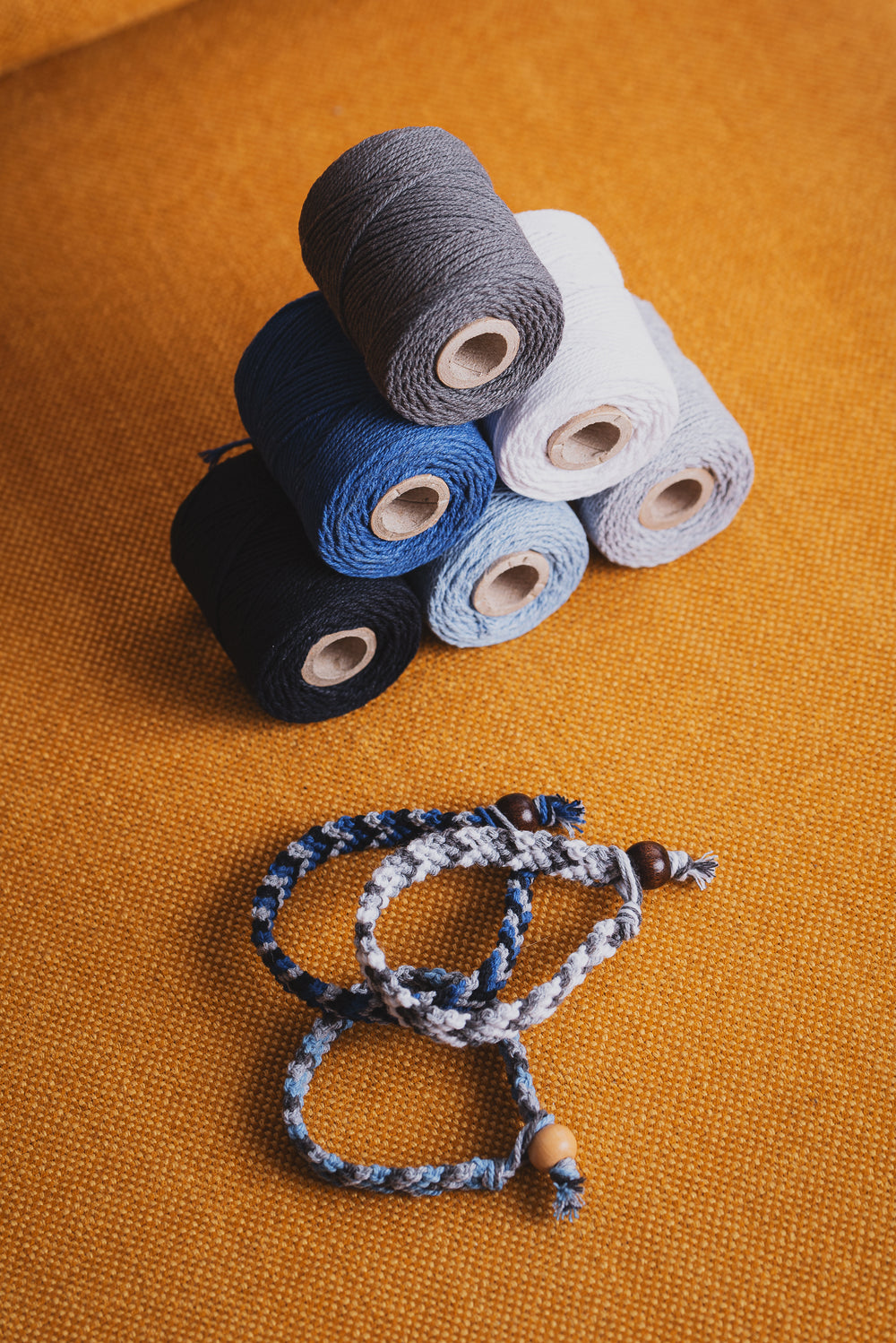 Corde macramé 2 mm – bleu roi – 70 m – coton recyclé double retors