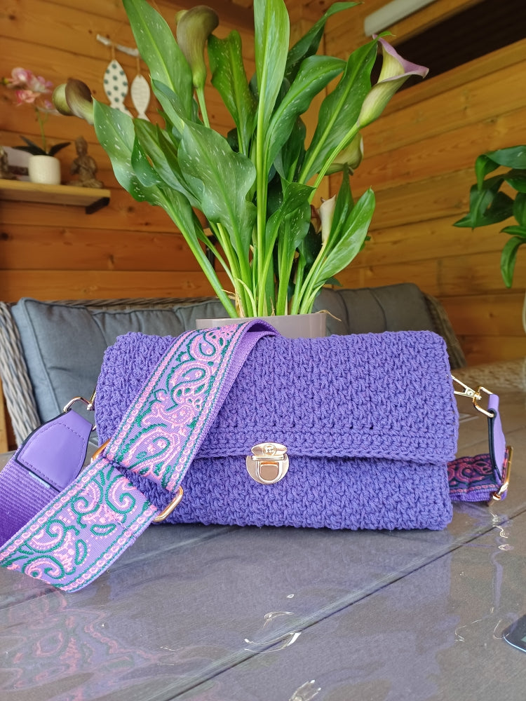Corde macramé 2 mm – violet – 70 m – coton recyclé double retors