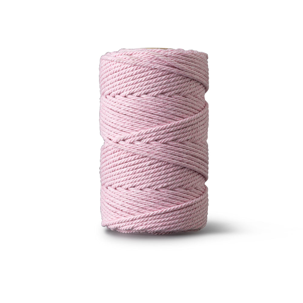 Corde macramé 2 mm – rose – 70 m – coton recyclé double retors