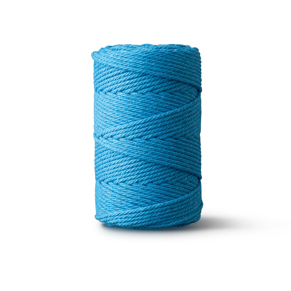 Corde macramé 2 mm – bleu océan – 70 m – coton recyclé double retors