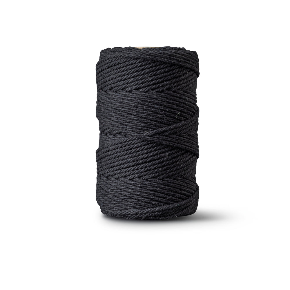 Corde macramé 2 mm – noire – 70 m – coton recyclé double retors