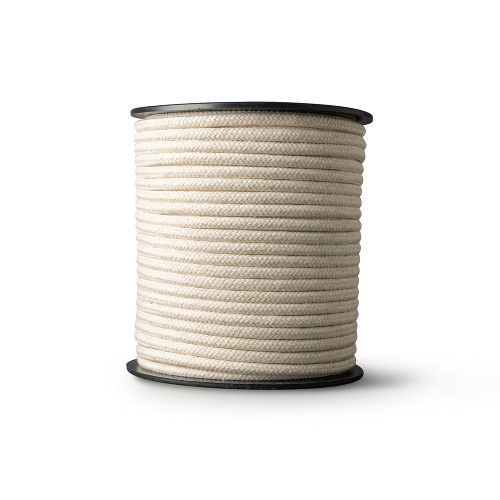 Corde en coton tressé 8 mm – naturel – 100 m – coton naturel recyclé