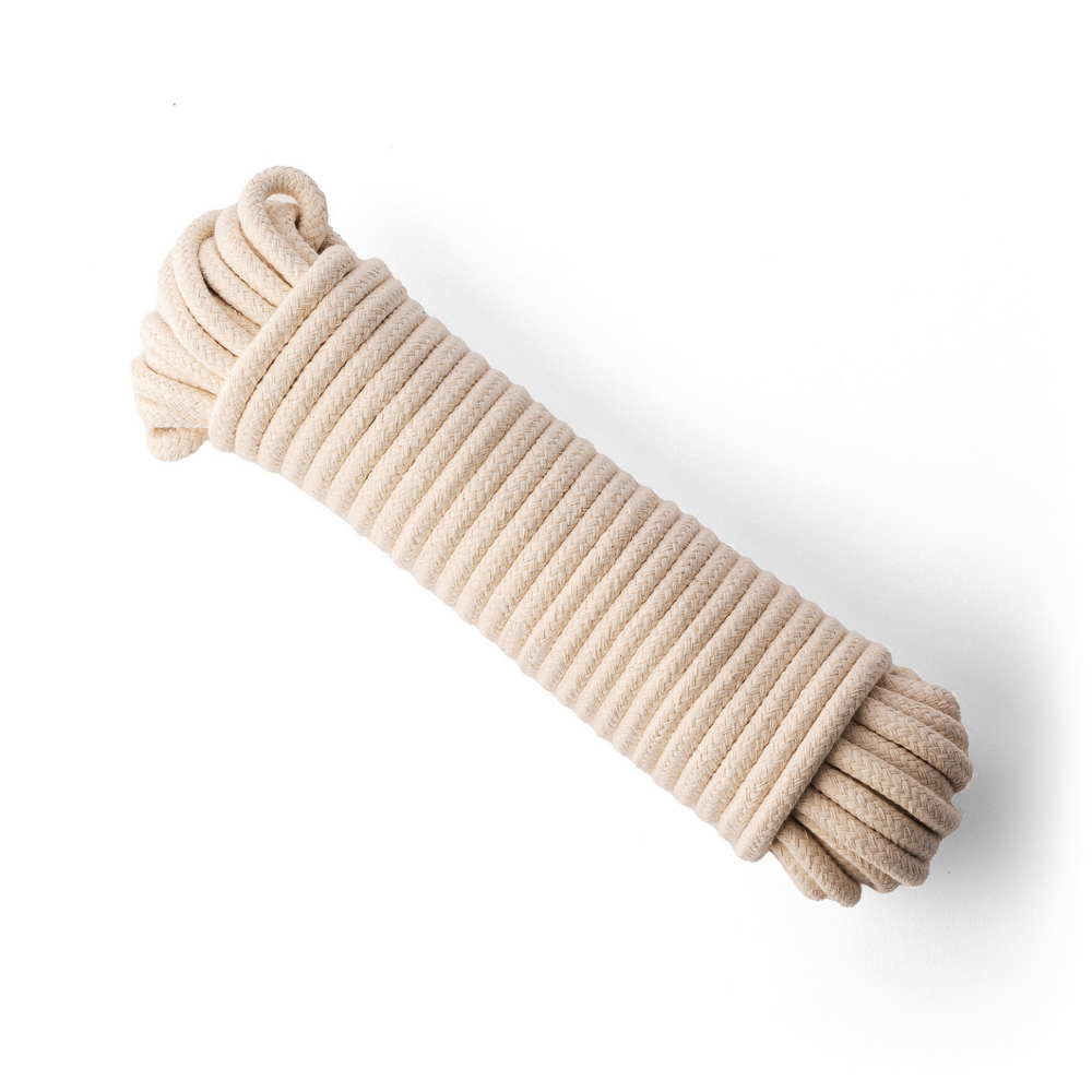 Corde en coton tressé 8 mm – naturel – 20 m – coton naturel recyclé