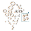 Perles et anneaux pour macramé - assortiment de 41 pièces