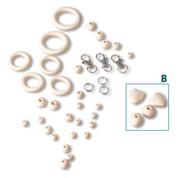 Perles et anneaux pour macramé - assortiment de 41 pièces