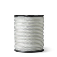 Corde en nylon 6 mm – blanche – 100 m – cordon tressé en polyamide