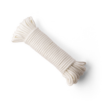 Corde en nylon 6 mm – blanche – 20 m – cordon tressé en polyamide