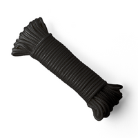 Corde nylon 6 mm – noire – 20 m – cordon polyamide tressé