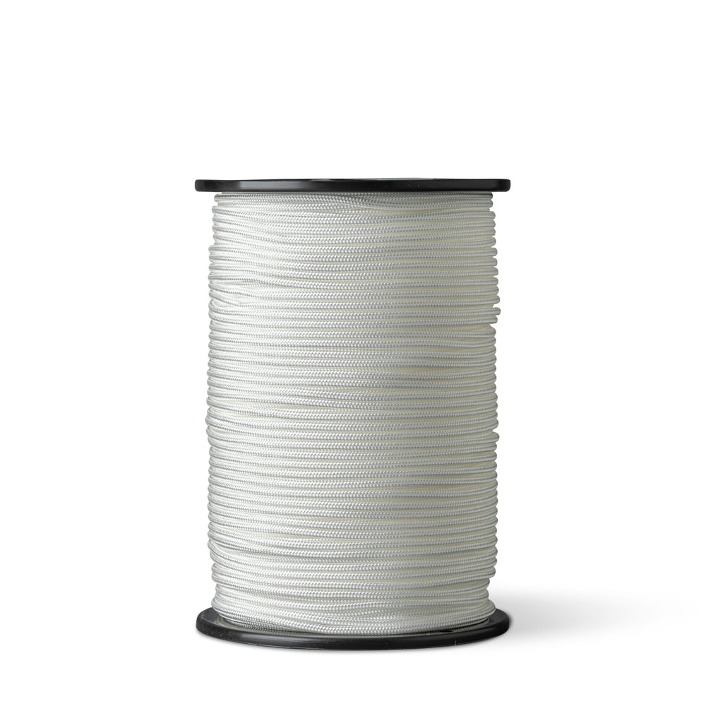 Corde en nylon 8 mm – blanche – 100 m – cordon tressé en polyamide