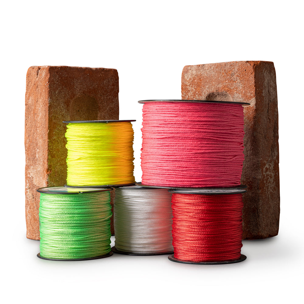 Ficelle de maçon 1,5 mm - 70 m - rose fluo - résistant aux intempéries et durable cordeau de maçonnerie