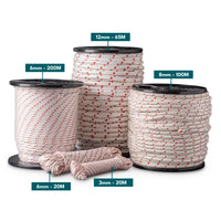 Corde en polyester 6 mm – 200 m – tressée, résistante à l'humidité, aux UV et à la chaleur