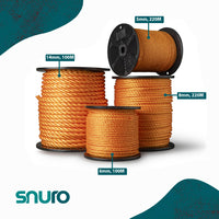 Corde torsadée en polypropylène 6 mm – 100 mètres – orange – sur bobine