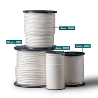 Corde en polypropylène 4mm – 100m – blanche – corde tressée légère polyvalente