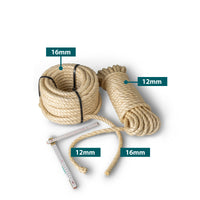 Corde en sisal 16 mm – 20 m – torsadée naturellement – pour bricolage, animaux et reconstitution historique