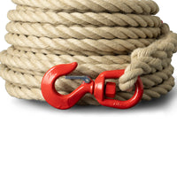 Corde en chanvre synthétique 20 mm – 25 m – avec crochet pivotant – pour théâtre, extérieur et décoration