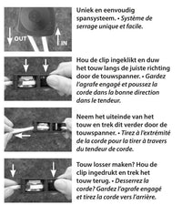 Tendeur de corde 6 mm avec mousqueton – tendez en un geste, sans nœud